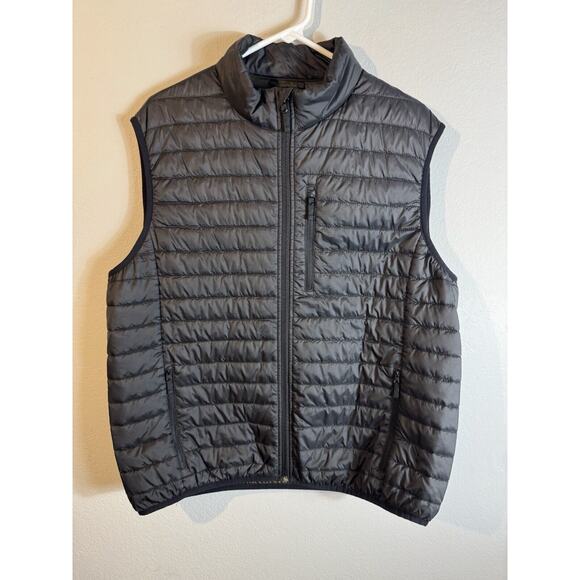J.CREW Other - J.Crew Quilted Vest Black Mens Large Black Polartec Insulated Zip Outerwear
